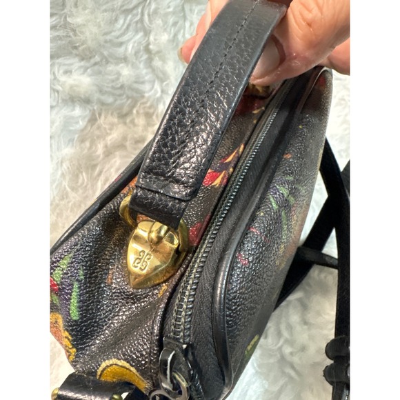 Piero Guidi Magic Circus Black Coated Canvas Crossbody Bag Made in Italy Angel - Picture 3 of 9